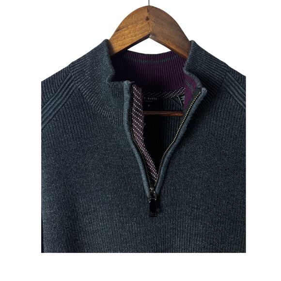 Ted Baker London Half-Zip Funnel Neck Rib Knit Sweater, Men’s Size 4 (L) - Picture 8 of 9
